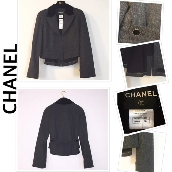 CHANEL Cropped Gray Jacket FR38 / US6 - Picture 3 of 16